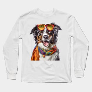 Peaceful Paws: The Gentle Soul of a Border Collie Long Sleeve T-Shirt